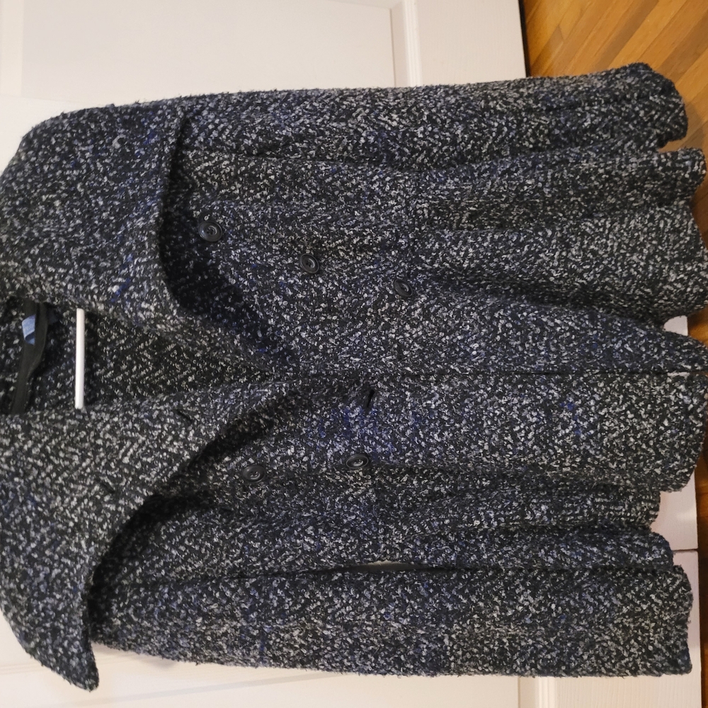 Chic Black and White Tweed Coat